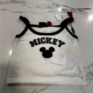 Forever 21 X Mickey Mouse White and Black sweater tank top